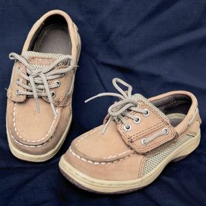 SPERRY BOY'S 9.5 LT. BROWN LEATHER TOP-SIDERS